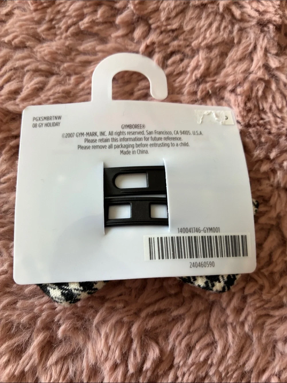 Gymboree Black and Cream Houndstooth Bow Hair Clip